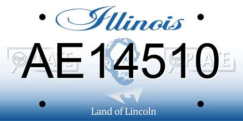 AE14510 Illinois License Plate