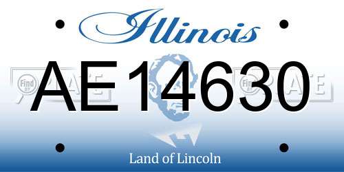 AE14630 Illinois License Plate