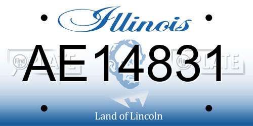 AE14831 Illinois License Plate