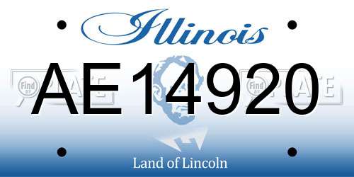 AE14920 Illinois License Plate