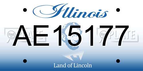 AE15177 Illinois License Plate
