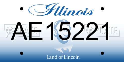 AE15221 Illinois License Plate