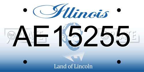 AE15255 Illinois License Plate