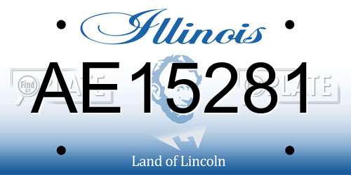 AE15281 Illinois License Plate