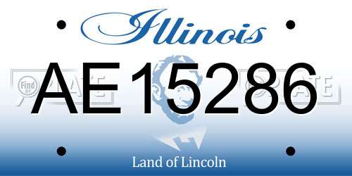 AE15286 Illinois License Plate