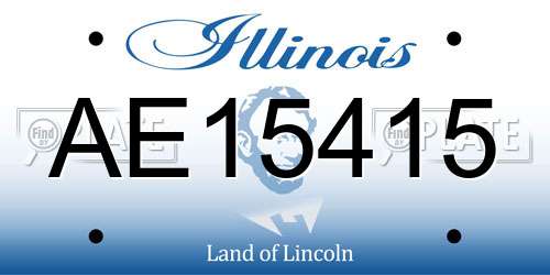 AE15415 Illinois License Plate