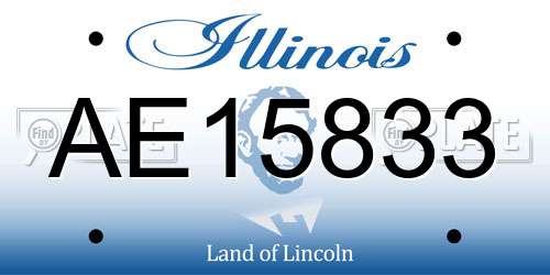 AE15833 Illinois License Plate