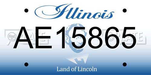 AE15865 Illinois License Plate