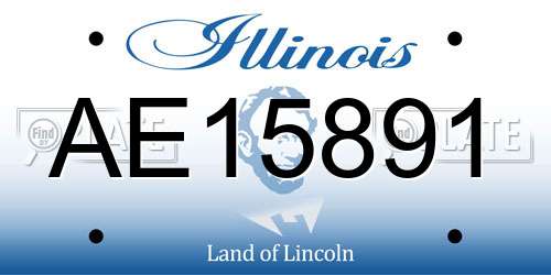 AE15891 Illinois License Plate