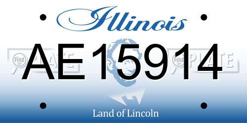 AE15914 Illinois License Plate