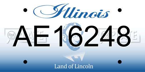 AE16248 Illinois License Plate