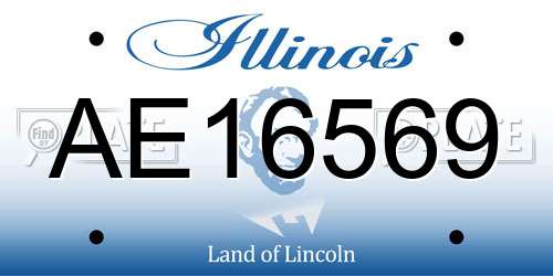AE16569 Illinois License Plate