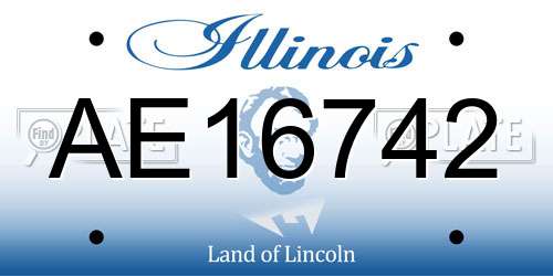 AE16742 Illinois License Plate
