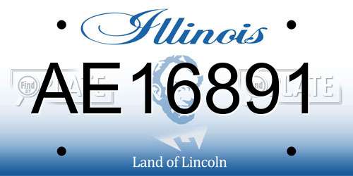 AE16891 Illinois License Plate