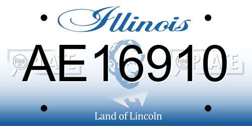 AE16910 Illinois License Plate