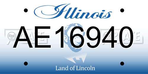 AE16940 Illinois License Plate