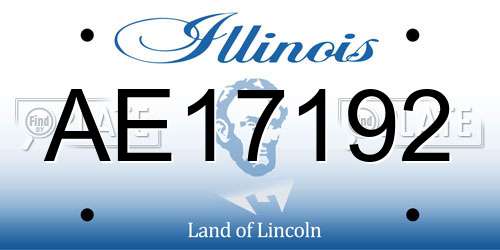 AE17192 Illinois License Plate