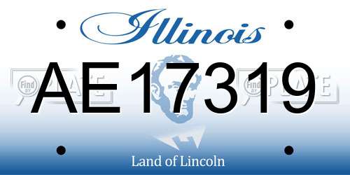 AE17319 Illinois License Plate