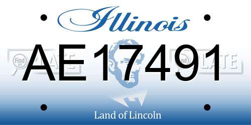 AE17491 Illinois License Plate