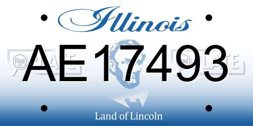 AE17493 Illinois License Plate