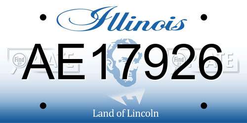 AE17926 Illinois License Plate