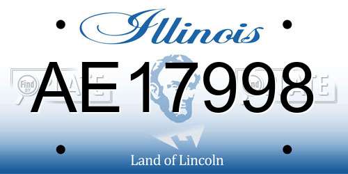 AE17998 Illinois License Plate