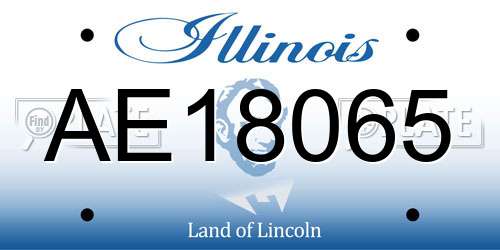 AE18065 Illinois License Plate