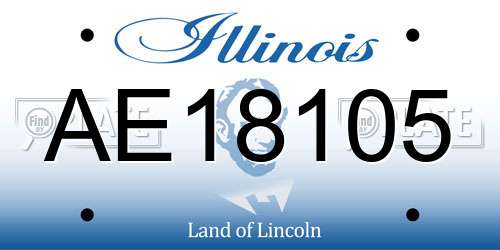 AE18105 Illinois License Plate