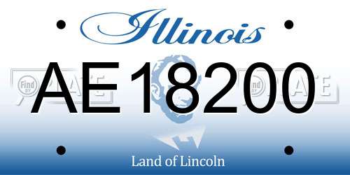 AE18200 Illinois License Plate
