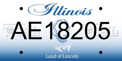 AE18205 Illinois License Plate