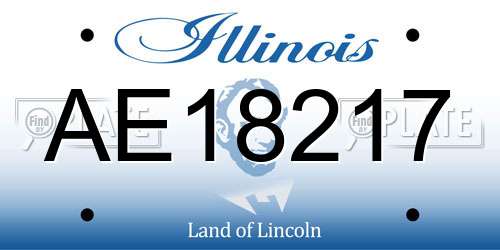 AE18217 Illinois License Plate