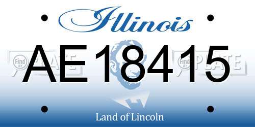 AE18415 Illinois License Plate