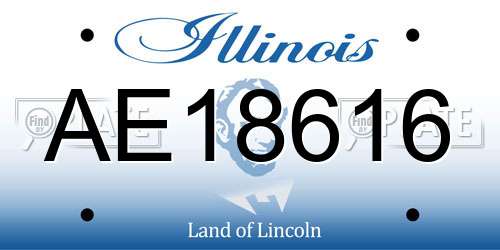 AE18616 Illinois License Plate