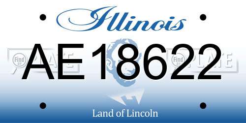 AE18622 Illinois License Plate