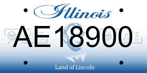AE18900 Illinois License Plate