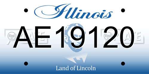 AE19120 Illinois License Plate