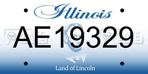 AE19329 Illinois License Plate