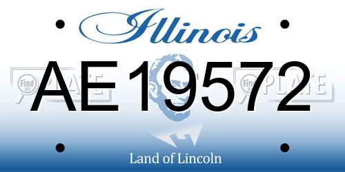 AE19572 Illinois License Plate