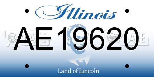 AE19620 Illinois License Plate