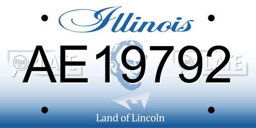 AE19792 Illinois License Plate