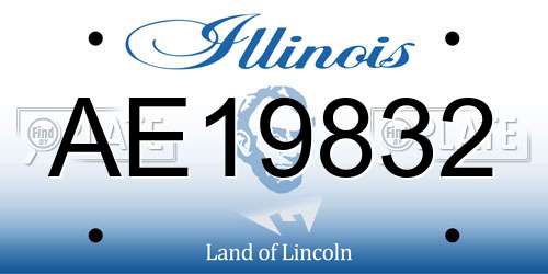 AE19832 Illinois License Plate