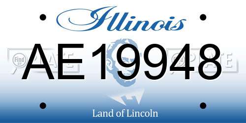 AE19948 Illinois License Plate