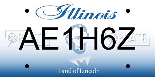 AE1H6Z Illinois License Plate