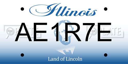 AE1R7E Illinois License Plate