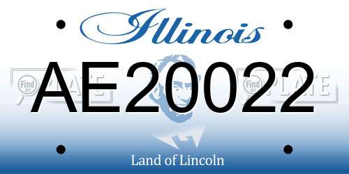 AE20022 Illinois License Plate