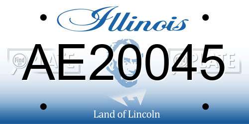 AE20045 Illinois License Plate