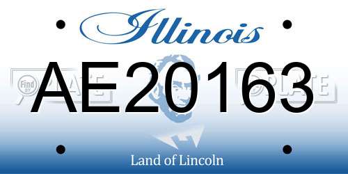 AE20163 Illinois License Plate