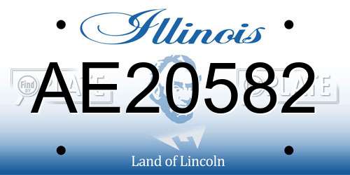 AE20582 Illinois License Plate