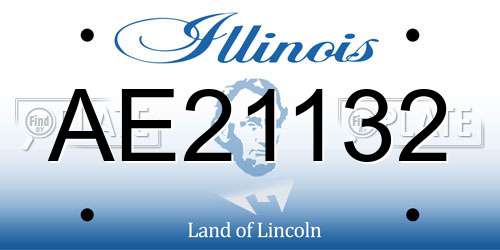 AE21132 Illinois License Plate
