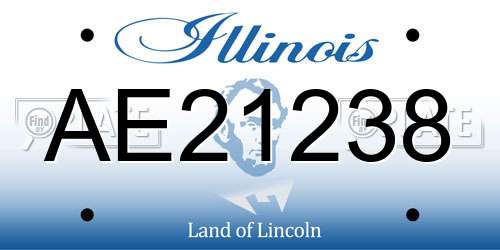 AE21238 Illinois License Plate